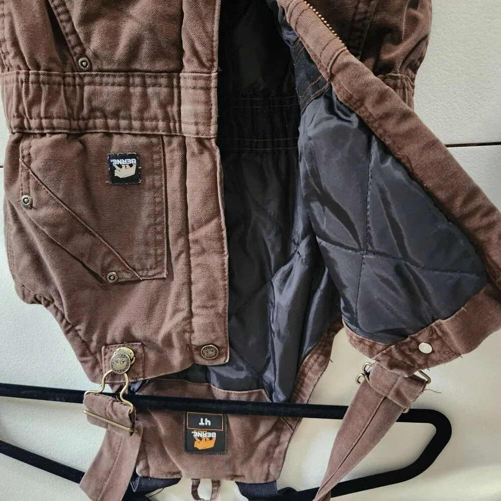 Berne Workwear 4T Brown Canvas Insulated Kids Overalls